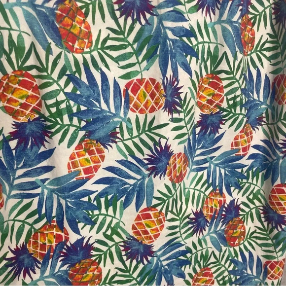 Tabitha Webb Pineapple Hawaiian Stretch Cotton Blend Sleeveless Dress - Picture 4 of 6